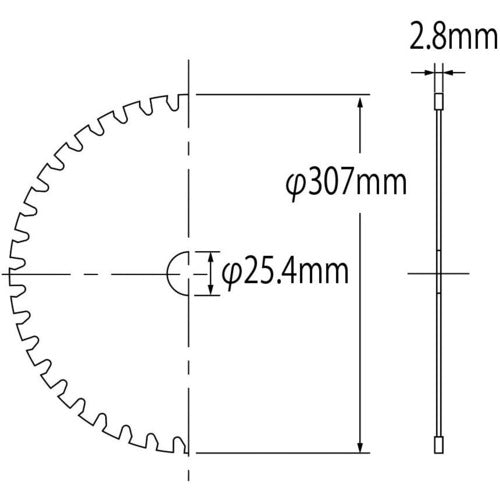 エビ　チップソー“ゼットフラッシャー”（鉄鋼用）　３０７ｍｍ　FX305S　1 枚