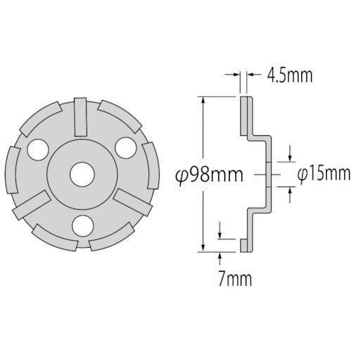 EBI Diamond Cup Wheel Dry Type High Quality Double Cup CD-4 1 Piece