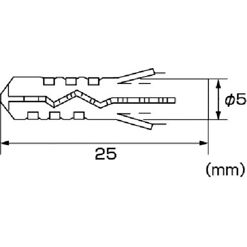 エビ　エビモンゴ　ナイロンプラグ（３００本入）　５Ｘ２５ｍｍ　MP525B　1PK