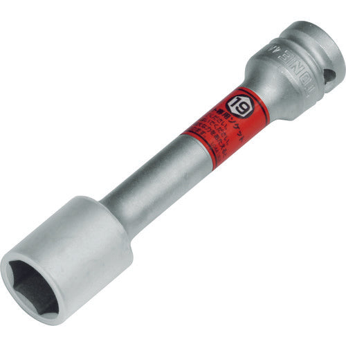 TONE 프로텍터 부착 임팩트용 박형 롱 호일 너트 소켓(자동차 정비용) 대변 치수 19mm 4AP-19LLN 1개