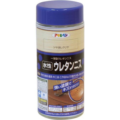 アサヒペン　水性ウレタンニス　３００ＭＬ　つや消しクリヤ　447647　1個