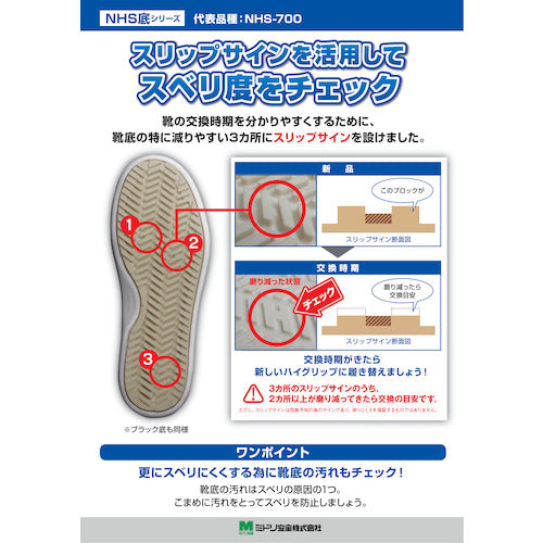 ミドリ安全　超耐滑軽量作業靴　ハイグリップ　ＮＨＳ７００　ブラック　２５．５ＣＭ　NHS-700-BK-25.5　1足