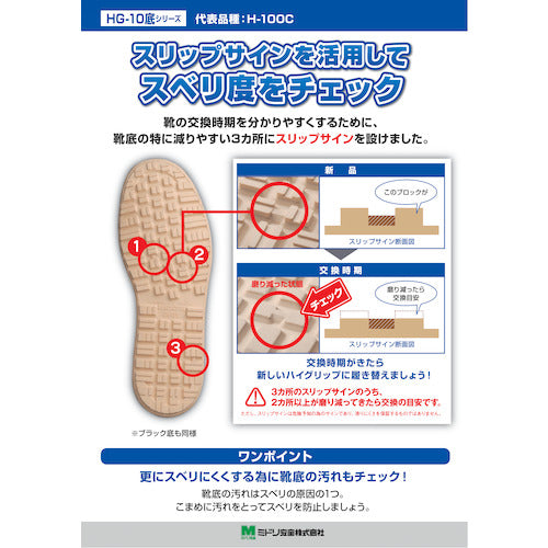 ミドリ安全　超耐滑作業靴　ハイグリップ　Ｈ−１００Ｃ　ブラック　２４．５ＣＭ　H-100C-BK-24.5　1 足