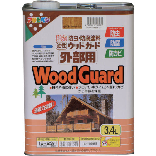 Asahipen Wood Guard for exterior use, 3.4L, Light Oak, 530271, 1 can