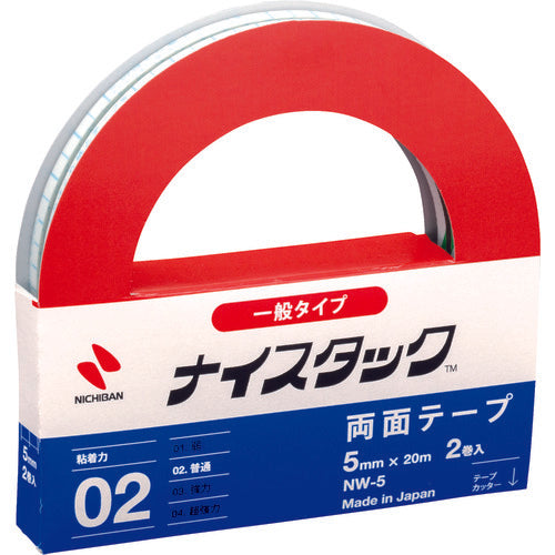 Nichiban Double-Sided Tape Nicetack NW-5 5mm x 20m 2 Rolls NW-5 1S