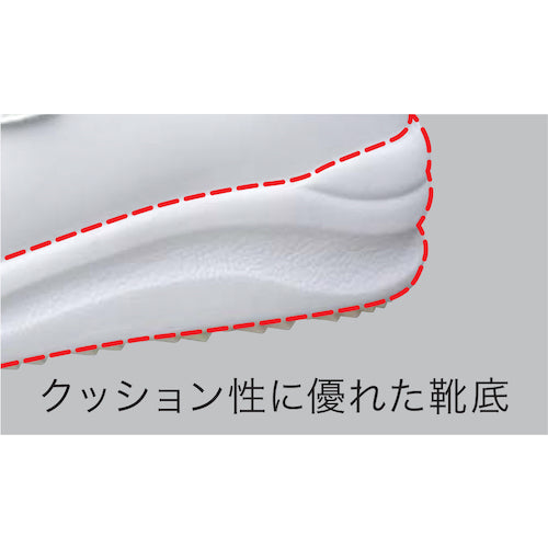 미도리 안전 분말 직장 전용 선심들이 내활 작업 신발 코나 그립 CG-600 화이트 25.5 CM CG-600-W-25.5 1 다리