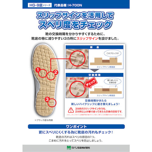 ミドリ安全　超耐滑軽量作業靴　ハイグリップ　Ｈ−７３１Ｎ　ブラック　２５．０ＣＭ　H-731N-BK-25.0　1 足