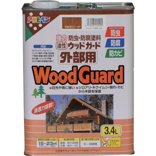 アサヒペン　ウッドガード外部用　３．４Ｌ　マホガニー　530295　1缶