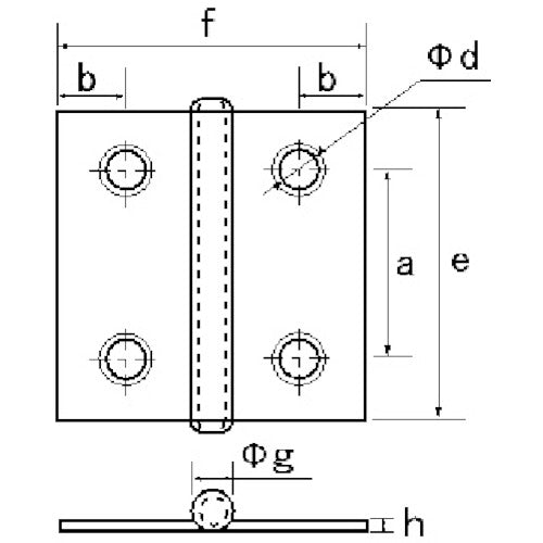 Fujitec Color Hinge, Bag of 2, Thin 38mm, Silver B-11033, 1 bag