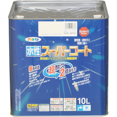 アサヒペン　水性スーパーコート　１０Ｌ　ミルキーホワイト　416636　1個