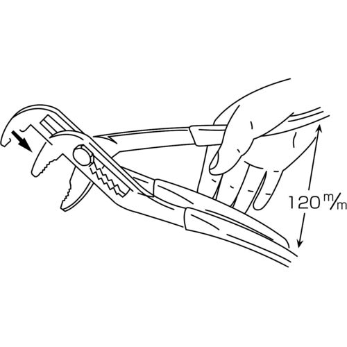 エビ　ウォーターポンププライヤ（バネ付）　２５０ｍｍ　WP250S　1 丁