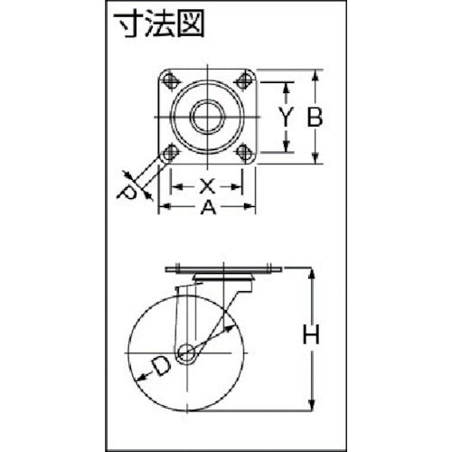 ハンマー　Ｓシリーズオールステンレス　旋回式ゴム車輪　７５ｍｍ　320S-R75　1個