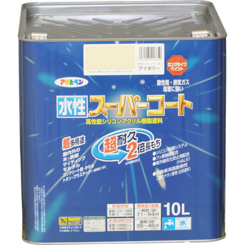 アサヒペン　水性スーパーコート　１０Ｌ　アイボリー　416650　1個