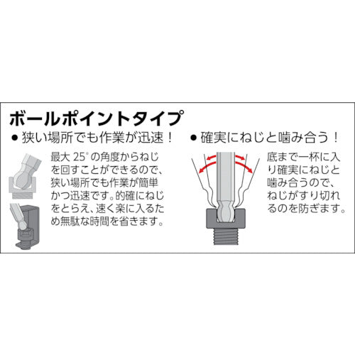 TRUSCO 롱볼 포인트 육각봉 10.0mm GXBL-100 1개