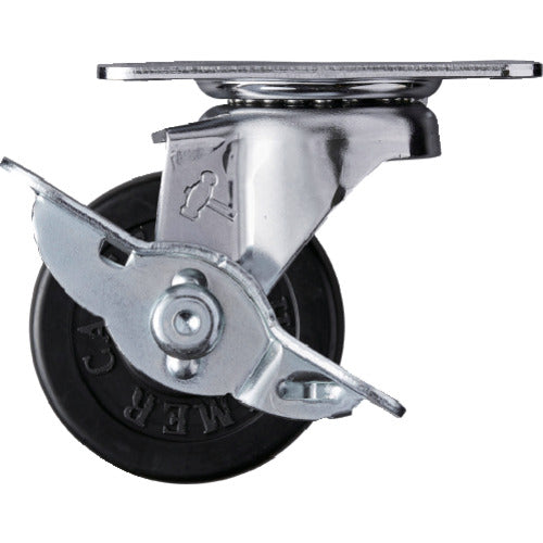 해머 E 시리즈 선회식 고무 바퀴 50mm 스토퍼 부착 415E-R50 1개