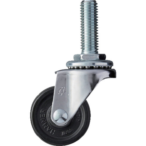 ハンマー　ねじ込み旋回式ゴム車輪　４０ｍｍ　Ｍ１２　420EA-R40　1個