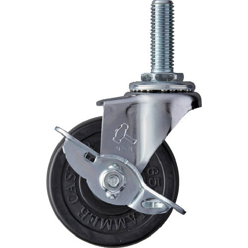 Hammer Screw-in Swivel Rubber Wheel 65mm with Stopper 415EA-R65 1pc