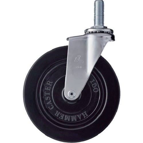 망치 나사 포함 선회식 고무 바퀴 150mm M16 420EA-R150 1개