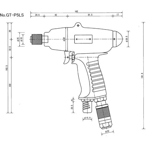 ＶＥＳＳＥＬ　エアードライバー（衝撃式消音装置付）　Ｎｏ．ＧＴ−Ｐ５ＬＳ　GT-P5LS　1 台