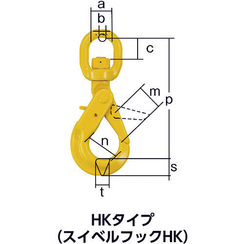 ＫＩＴＯ　チェンスリング　カナグ部材（アイタイプ）　スイベルフックＨＪＫ　基本使用荷重１．１ｔ　HJK06　1 個