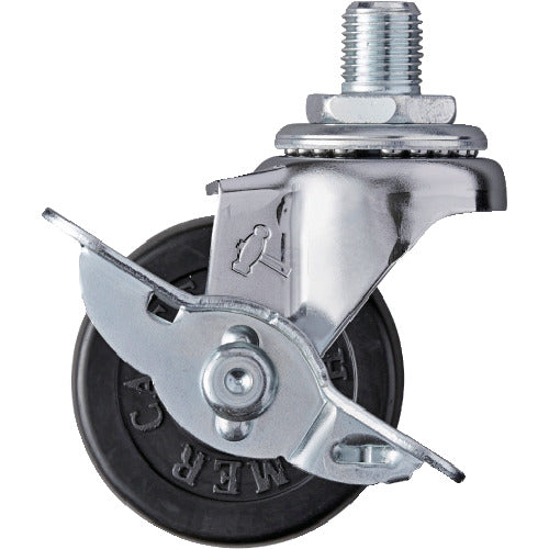 ハンマー　ねじ込み旋回式ゴム車輪　５０ｍｍ　ＵＮＦ１／２　ストッパー付　415A-10R50　1個