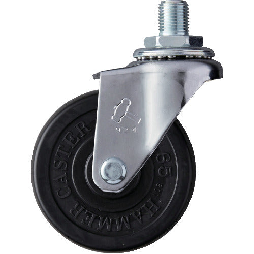 Hammer Screw-in Swivel Rubber Wheel 65mm UNF1/2 420A-10R65 1pc