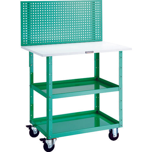 ＴＲＵＳＣＯ　ツールワゴン　イーグルワゴン　上部パンチングパネル　天板仕様　６００×４００×１３５２　ヤンググリーン　EGW-P962T-YG　1 台