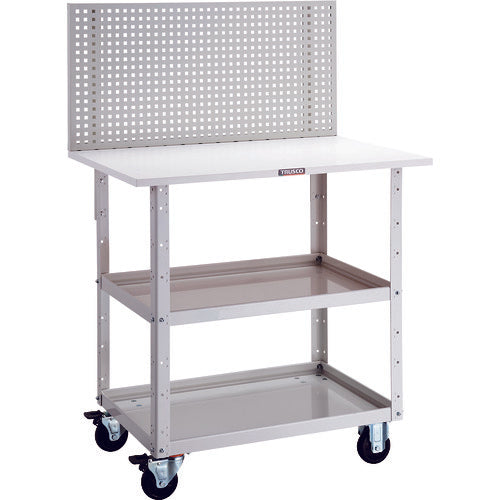 ＴＲＵＳＣＯ　ツールワゴン　イーグルワゴン　上部パンチングパネル　天板仕様　６００×４００×１３５２　ホワイト　EGW-P972T-W　1 台