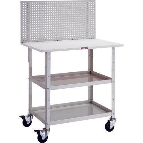 TRUSCO 툴 왜건 버디 왜건 상부 펀칭 패널 상판 사양 600×400×1352 화이트 BDW-P972T-W 1대