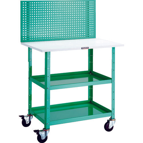 TRUSCO 툴 왜건 버디 왜건 상부 펀칭 패널 상판 사양 600×400×1352 영 그린 BDW-P972T-YG 1대