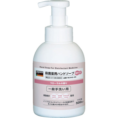 TRUSCO 살균 약용 핸드 비누 거품 타입 병 0.5L WUHS-05 1 개