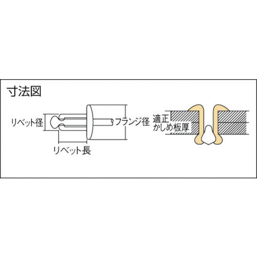 エビ　ブラインドリベット（アルミ／アルミ製）　３−２（１０００本入）　箱入　NA32　1箱