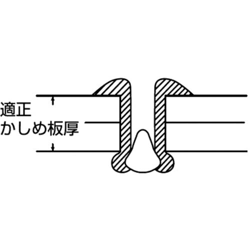 エビ　ブラインドリベット（ステンレス／スティール製）　３−２（１０００本入）　箱入　NSS32　1箱