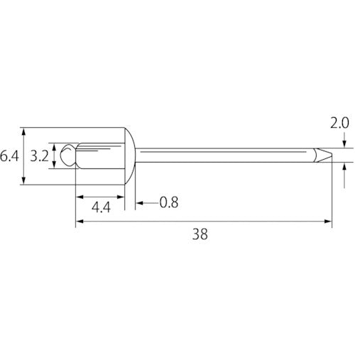 エビ　ブラインドリベット（ステンレス／スティール製）　４−１（１０００本入）　箱入　NSS41　1箱