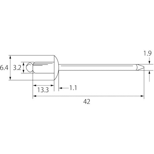 エビ　ブラインドリベット（スティール／スティール製）　４−６（１０００本入）　箱入　NS46　1箱