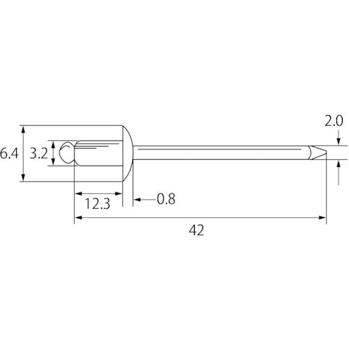 エビ　ブラインドリベット（ステンレス／スティール製）　４−６（１０００本入）　箱入　NSS46　1箱