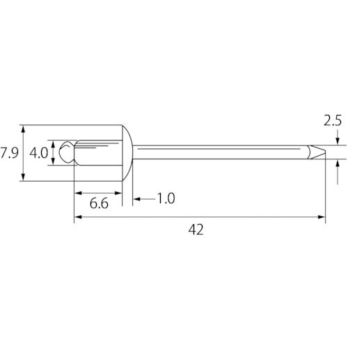 エビ　ブラインドリベット（ステンレス／スティール製）　５−２（１０００本入）　箱入　NSS52　1箱