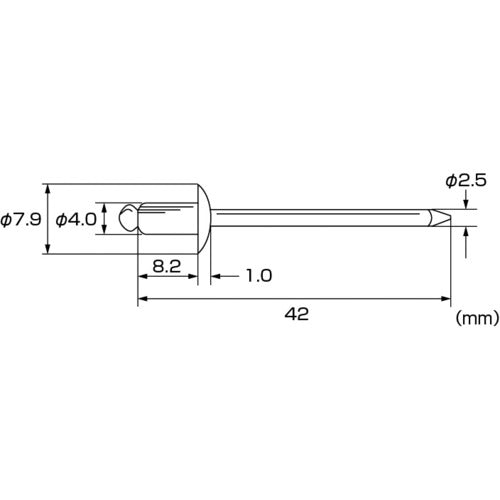 エビ　ブラインドリベット（ステンレス／ステンレス製）　５−３（１０００本入）　箱入　NST53　1箱