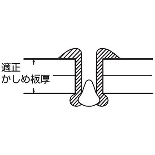 エビ　ブラインドリベット（ステンレス／スティール製）　５−８（１０００本入）　箱入　NSS58　1箱