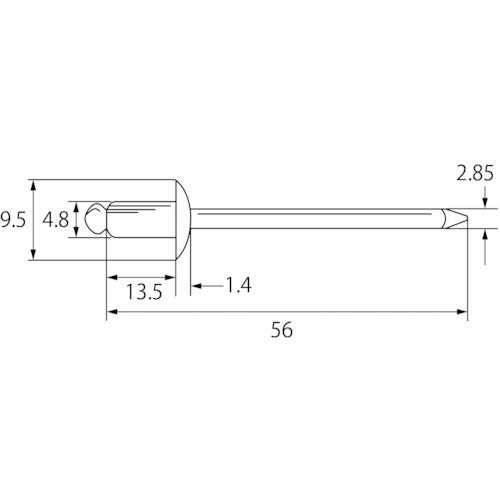 エビ　ブラインドリベット（ステンレス／スティール製）　６−６（１０００本入）　箱入　NSS66　1箱