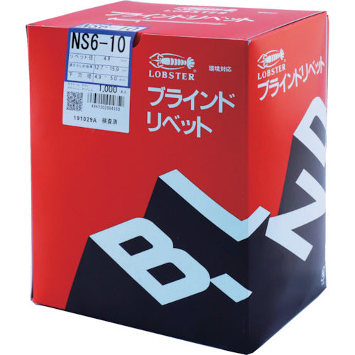 エビ　ブラインドリベット（スティール／スティール製）　６−１０（１０００本入）　箱入　NS610　1箱