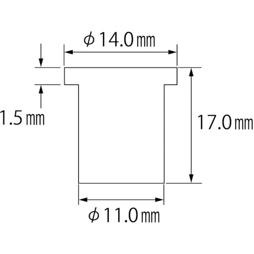 エビ　ブラインドナット“エビナット”（平頭・スティール製）　板厚３．２　Ｍ８×１．２５（１０００個入）　NSD8M　1箱