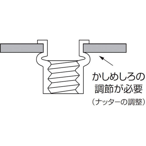 エビ　ブラインドナット“エビナット”（平頭・スティール製）　板厚３．２　Ｍ８×１．２５（１０００個入）　NSD8M　1箱