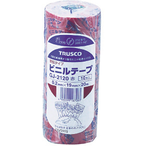 ＴＲＵＳＣＯ　脱鉛タイプビニールテープ　１９ｍｍＸ２０ｍ　１０巻入り　緑　GJ-2120　1 PK