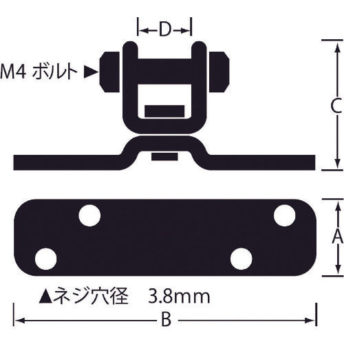 ニッサチェイン　転倒防止金具　８０ｃｍ　２本入　クローム　S-205　1PK