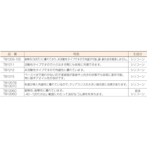 ＴＨＲＥＥＢＯＮＤ　液状ガスケット　ＴＢ１２１１　シリコーン系工業用シール剤　白色　１００ｇ　耐熱・耐寒・流動タイプ（１２１１ＡＡ）　TB1211　1 本