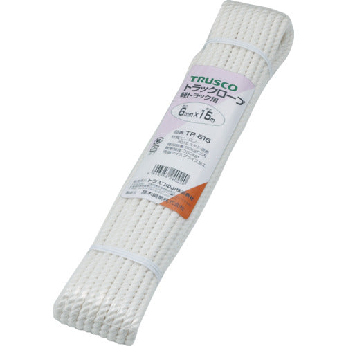 TRUSCO Vinylon Truck Rope, 3-strand, Wire diameter 6mm x Length 15m, TR-615, 1 roll