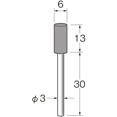 リューター　軸付弾性砥石（ＰＶＡ砥石）外径（ｍｍ）：６粒度（＃）：２２０　R7313　1袋