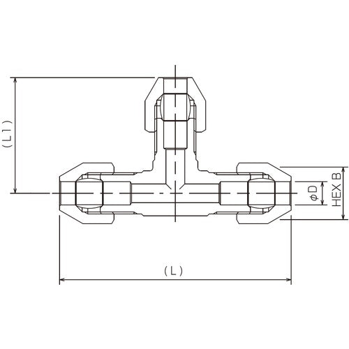 フジキン　黄銅製リングジョイント　ティーユニオン　RT-8-R　1個