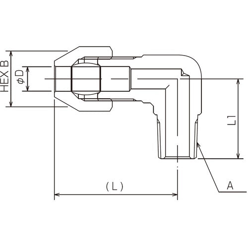 후지킨 황동제 링 조인트 엘보하프 유니온 RL-10MM-R1/4 RL-10B-R 1개